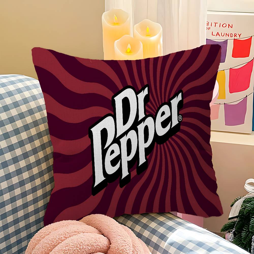 Подушка с логотипом D-Dr Peppers Подарки Мебель для дома и офиса Спальня Диван Автомобильная подушка Чехол 45x45 см