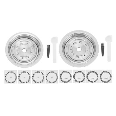 Адаптер для кофейных капсул из нержавеющей стали с наклейками, ложкой-щеткой, конвертером для кофейных капсул для Delonghi E