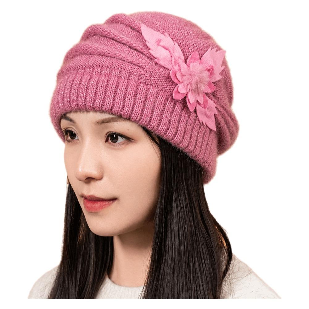 Stretch Warm Knitted Hat Thick Knit Knit Slouchy Beanie Comfy Fleece Beanie Autumn Winter