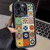 Чехол для телефона iPhone 17 Air 16E 15 16 Pro Max Итальянский Сицилийский Стиль Цветочный Узор Чехол 14 Plus 13 12 Mini Мягкий Корпус Силикон