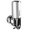 Wall Mounted Soap Dispenser Silver ABS Conditioner Body Wash Dispenser 500ml Soap Liquid Holder for