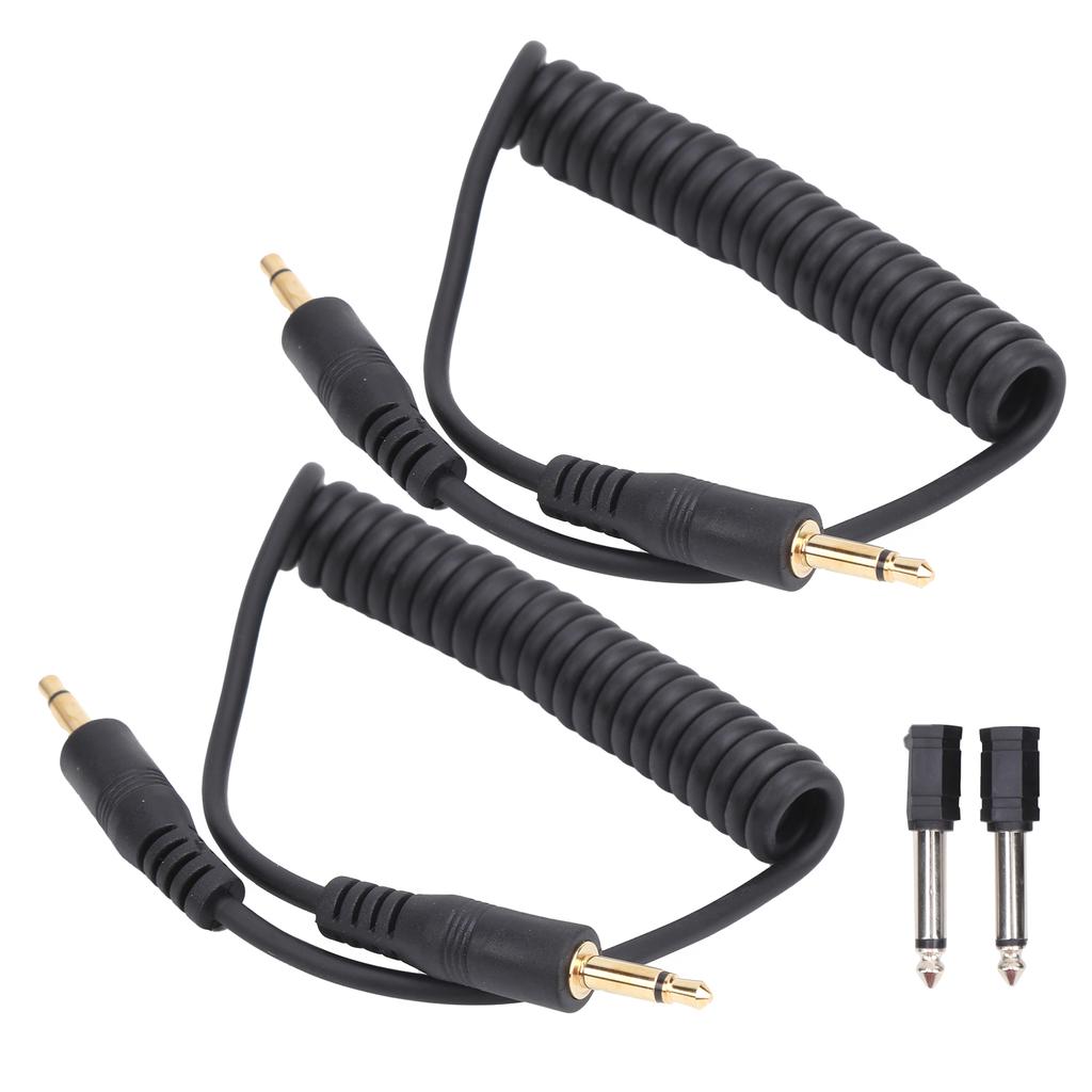 2Pcs Universal Type Digital Camera 3.5mm‑6.35mm Synchronization Connecting Line Cable Set