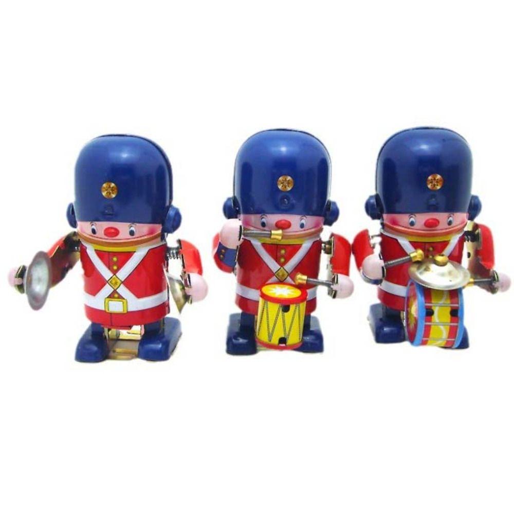 Retro Style Wind Up Walking Robot Iron Metal Vintage Mechanical Clockwork Collection
