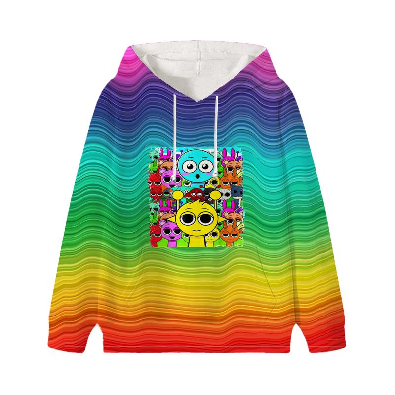 Sprunki Incredibox Hoodie Cartoon Game Children's Cute Children Autumn Sweatshirt Manga Clothes Kid Girl Boy Top Hoody Hoodies