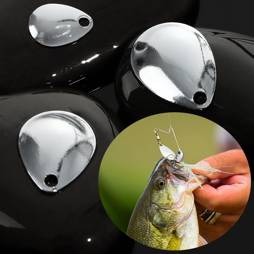20pcs Rotate Smooth Nickel Sequin VIB Lure Metal WillowMetal Blades Fishing Attractor Spinner