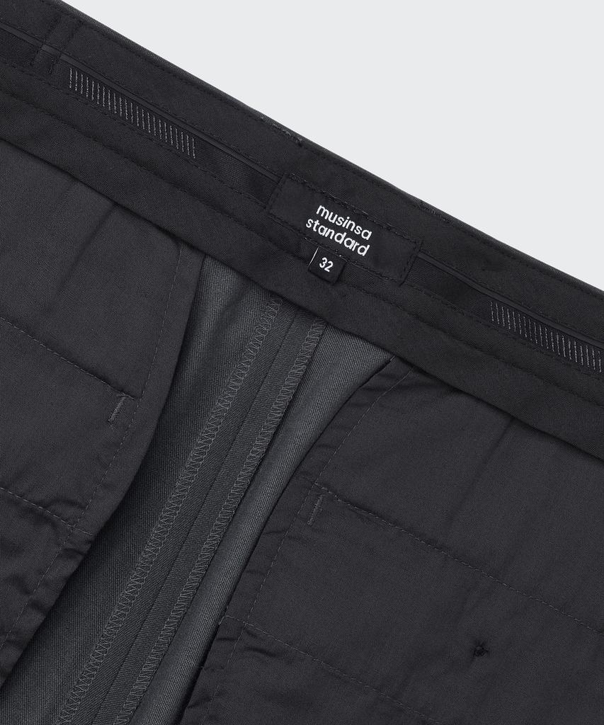 MUSINSA STANDARD Relaxed Tapered Hidden Banding Crop Slacks [Gray]