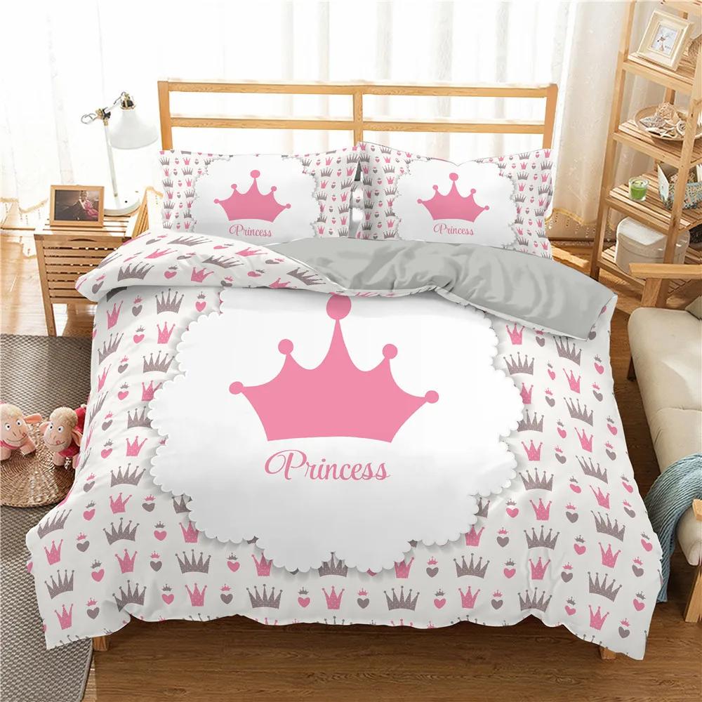 Lovely Pink Bedding Set Duvet Cover 140X200 For Girl Bedroom Quilt Cover Pillowcase Duvet Cover Bed Single Double Size(No Sheet)