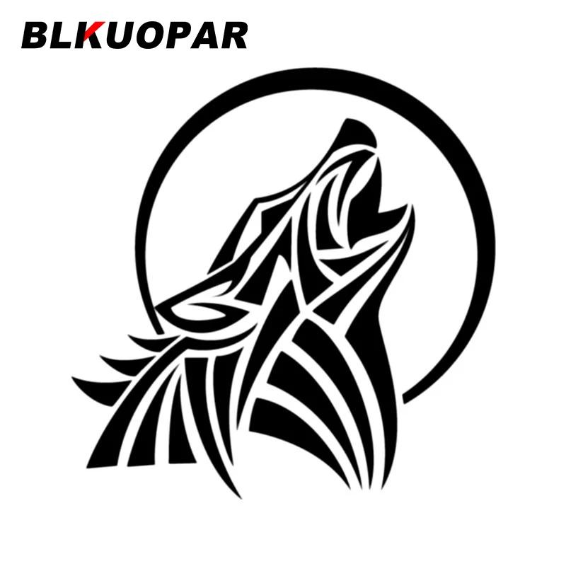 BLKUOPAR Наклейка на машину 'Голова волка' Креативная Забавная Водонепроницаемая Защита от царапин Виниловая Вырезанная по контуру Защита лобового стекла Дверцы автомобиля