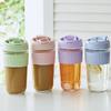 Портативная стеклянная бутылка для воды объемом 350/500 мл с соломинкой, кофейная кружка, чайная чашка, питьевая посуда, герметичная питьевая чашка для путешествий на открытом воздухе