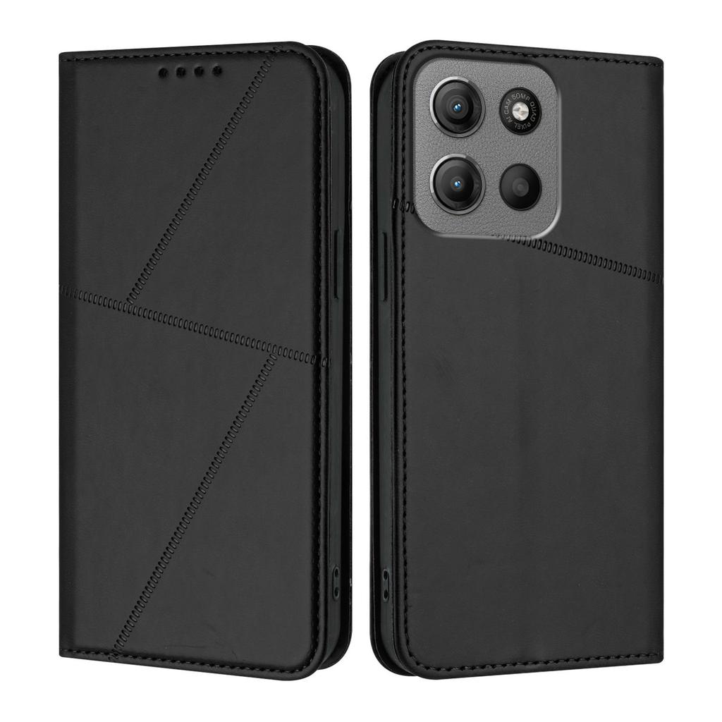 For Motorola Moto G15 4G Wallet Case Magnetic Closure Leather Flip Phone Cover with Stand