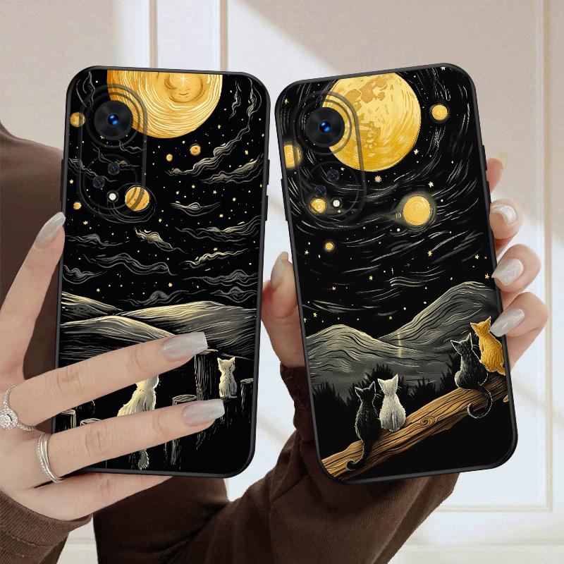 Фон Кошка Для Oppo A98 54s 17 A96 40 60 80 58 79 74 Reno 10 4Z 5G 5 Lite Find X 2 3 8 Pro 13 12 силиконовый мягкий чехол для телефона