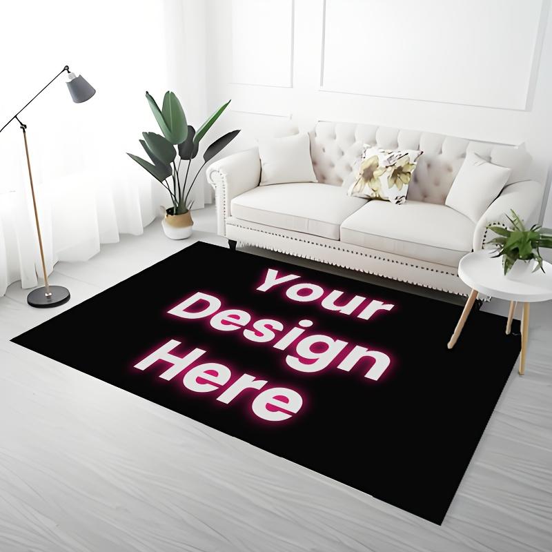 Personalized Flannel Area Rug Non Slip Washable Mat For Living Room Bedroom Entryway Home Decor Gift