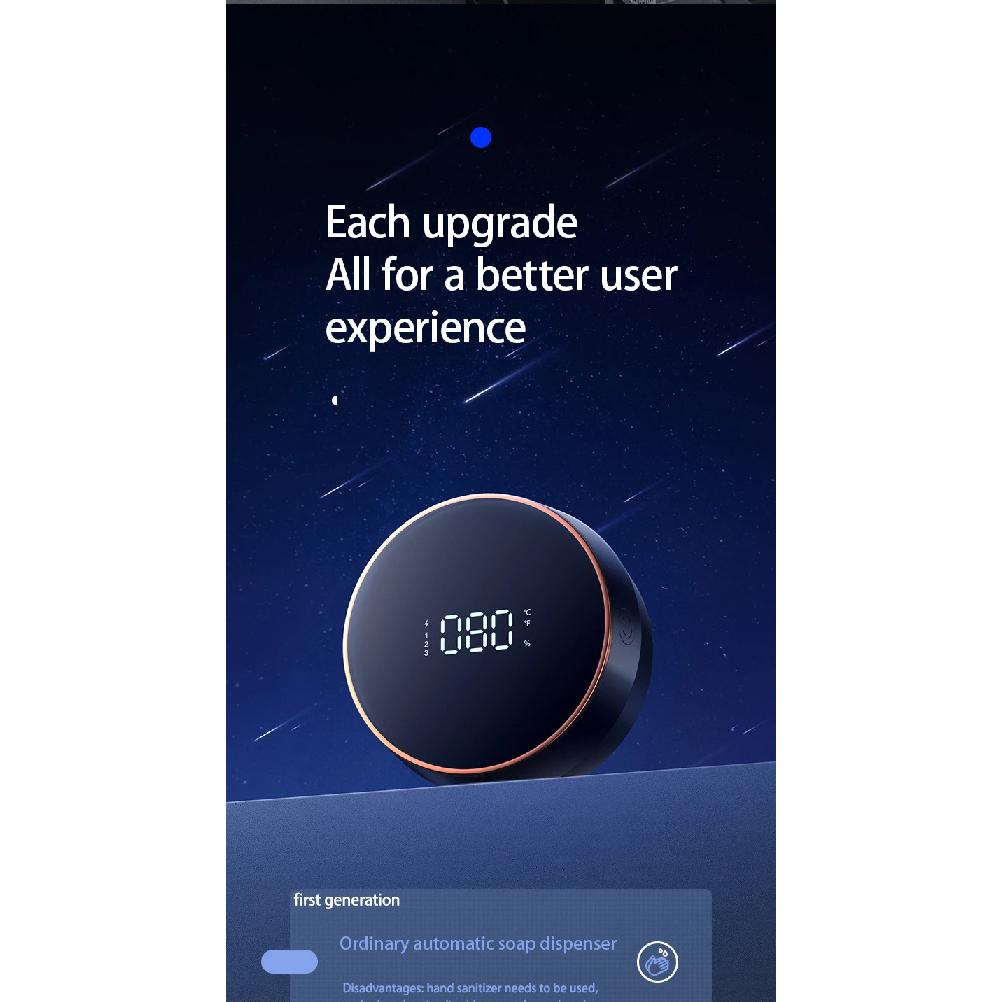 Touchless Automatic Sensor Soap Dispenser Foam Type-C Charging Smart Induction Hand Washer with Temperature Digital Display