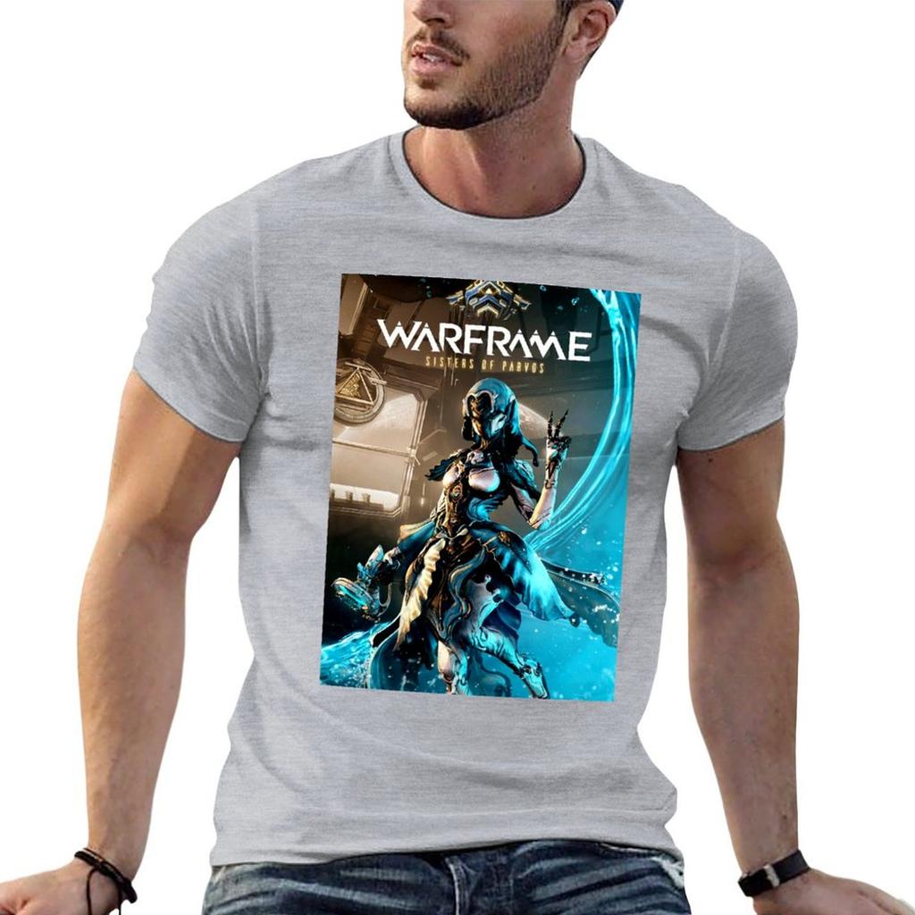 Футболка с логотипом игры Warframe Тяжеловесы Дешевые Вещи Аниме Фигурки Топы Больших Размеров Унисекс Графические Футболки