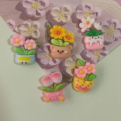 Смола Милые Маленькие Животные Горшечные Аксессуары Цветы Сделай Сам Крем Клей Чехол для Мобильного Телефона Головной Убор Украшение для Автомобиля Наклейка на Стакан для Воды