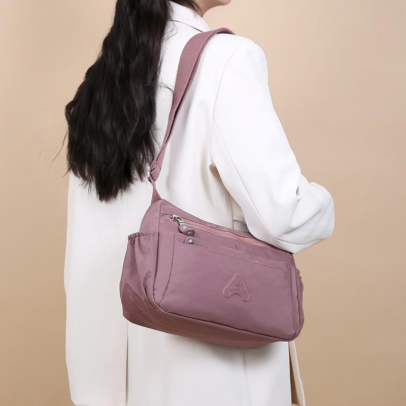Женская сумка через плечо, нейлоновая сумка, многослойный карман, большая вместимость, сумка через плечо