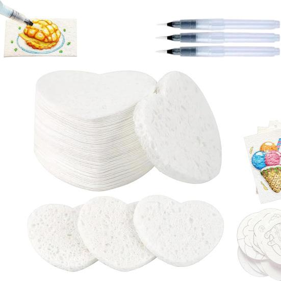 Foam Texture Blank Painting Paper 3D Drawing Magic Canvas Sponge with Water Brush White Puffy Paint Paper for Kids Adults DIY Art Craft Supplies
