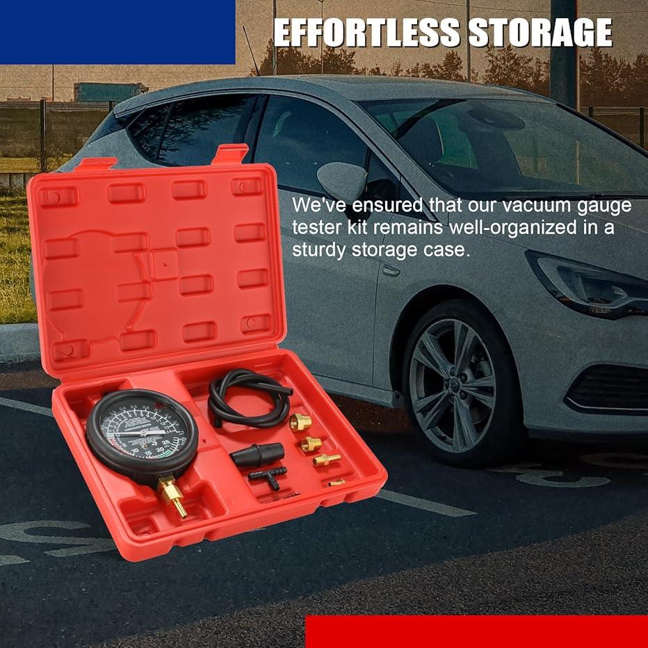 Комплект тестера цилиндров автомобиля Вакуумный бензиновый двигатель Компрессометр Манометр с адаптером