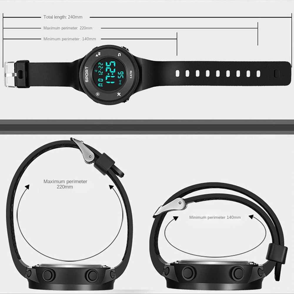 Электронные часы с большим циферблатом, повседневные светодиодные цифровые наручные часы, высококачественные часы для пары, для спорта на открытом воздухе