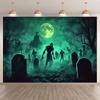 2D Horror Cemetery Background for Cosplay and Spooky Photoshoot
