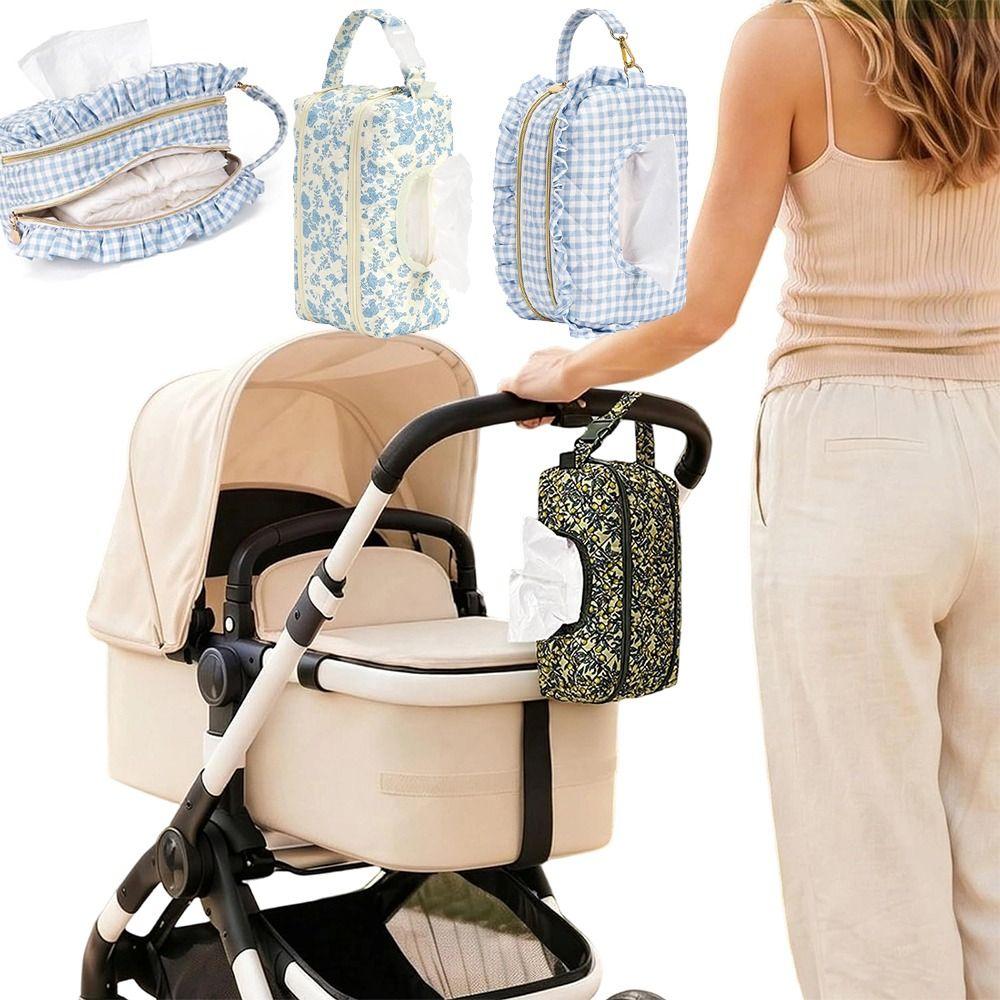 Tissue Dispensing Opening Wipes Storage Bag Carry Handle Tissue Storage Bag Nursery Organization