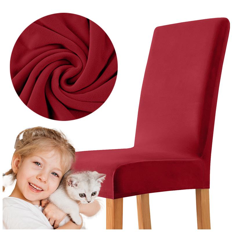 Velvet Plush Chair Cover Red