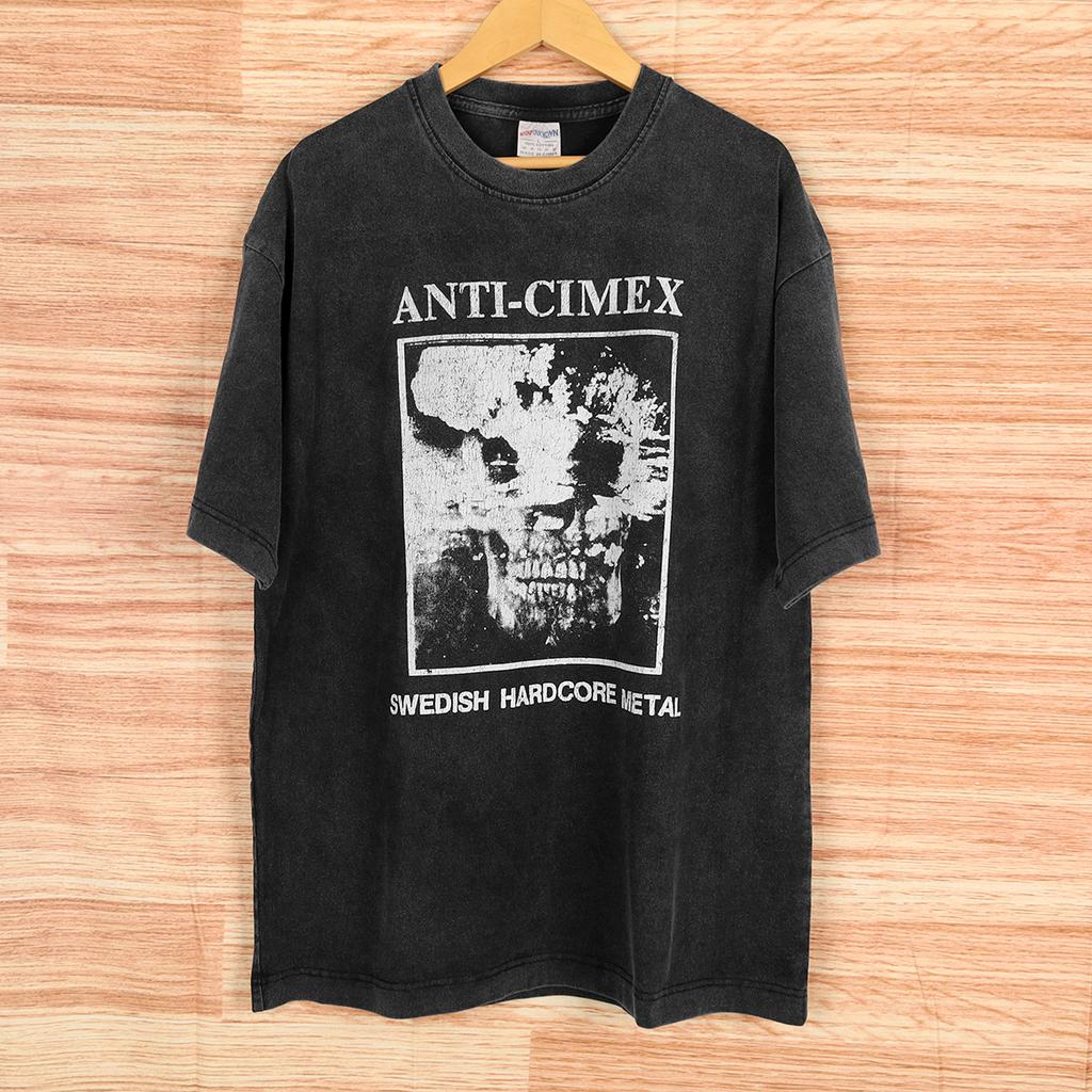 Футболка Anti Cimex Шведская Хардкор Метал Панк Группа Асоциальный MOB Driller Killer Мужская Летняя Хлопковая С Принтом Графическая Рубашка