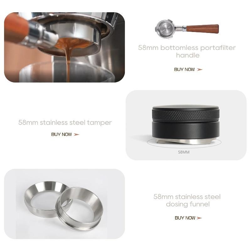 HiBREW H10A Semi-Auto Espresso Machine - 20Bar Pump (Rich Crema), 58mm Portafilter, Temp Adjustable, Stainless Steel, Cold/Hot for Home/Office