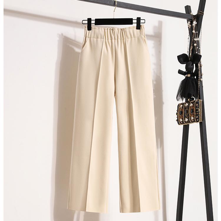 DIMANAF Большие размеры, зимние женские длинные брюки с эластичной резинкой на талии, свободные повседневные широкие брюки, плотные хлопковые шерстяные брюки, брюки