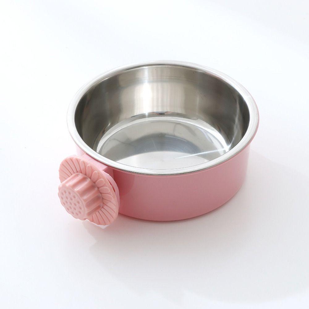 3 Colors Cat Dog Food Dispenser 2-in-1 Pet Feeding Tool Portable Pet Cage Bowl  Cat