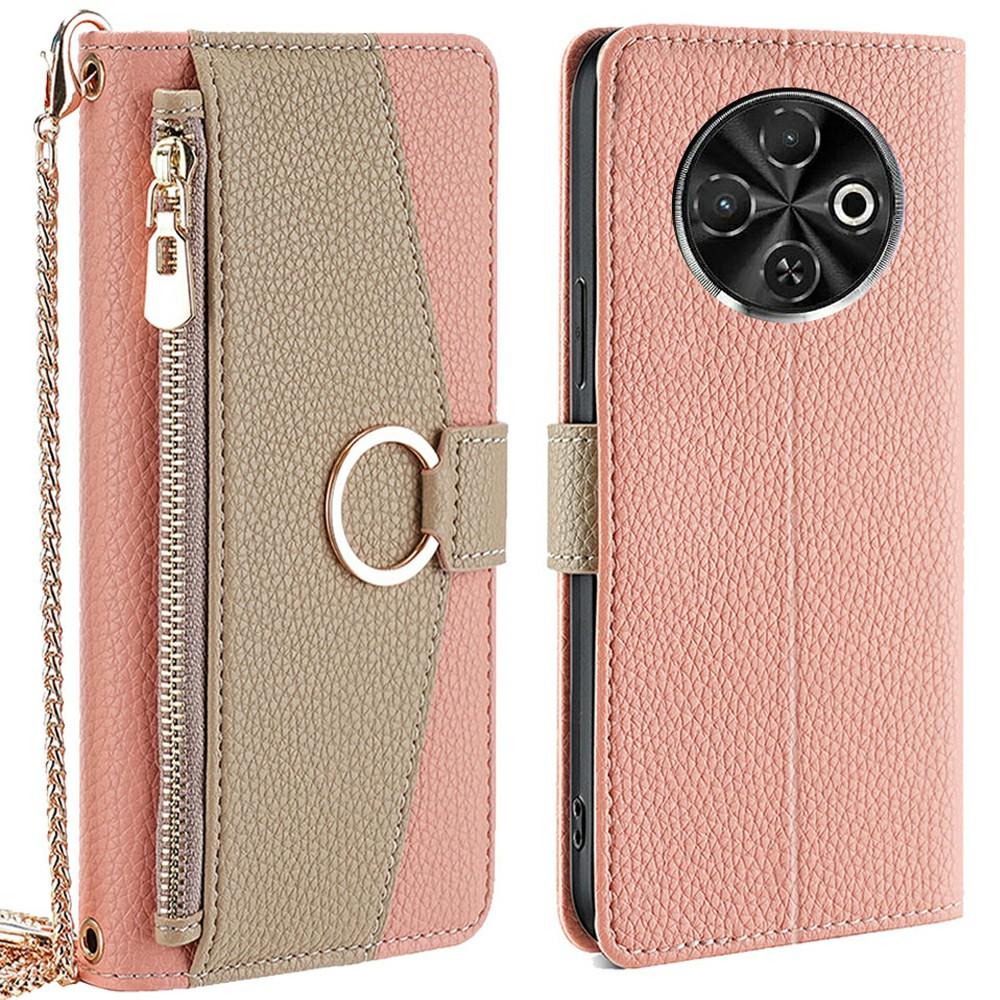 Для TECNO Spark 30C 4G Чехол Зеркальный Кошелек Кожаный Чехол для Телефона с Цепочкой Плечевой Ремень