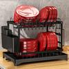 1 Set Dish Rack, 2 Tier Dish Drying Rack, Kitchen Dish Drying Rack With Drainboard And Utensil Holder For Kitchen Countertop