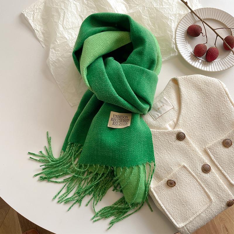 New Fashion Cashmere Scarf for Women Warm Winter Solid Color Double Sided Wraps Neckerchief Poncho Echarpe Pashmina Stoles
