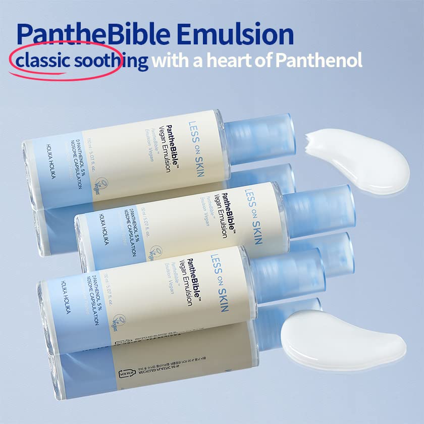 LESS on SKIN PANTHE BIBLE ВЕГАНСКАЯ ЭМУЛЬСИЯ LESS on SKIN PANTHE BIBLE ВЕГАНСКАЯ ЭМУЛЬСИЯ HOLIKA HOLIKA Корея Жидкий D-пантенол Липосома Ниосома