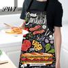Baking Apron Cooking Sleeveless Comfortable Wearing Clear And Real Image Reusable Unisex Anti-stain Waterproof Polyester Pizza Pattern Kitchen