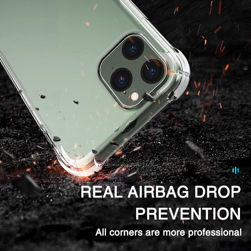 Ударопрочный Бронированный Прозрачный Мягкий ТПУ Чехол Для iPhone 11 Pro Max SE X XS XR 6 6S 7 8 6SPlus 7Plus 8Plus Силиконовый Прочный Подушки Безопасности Задняя Крышка Чехол