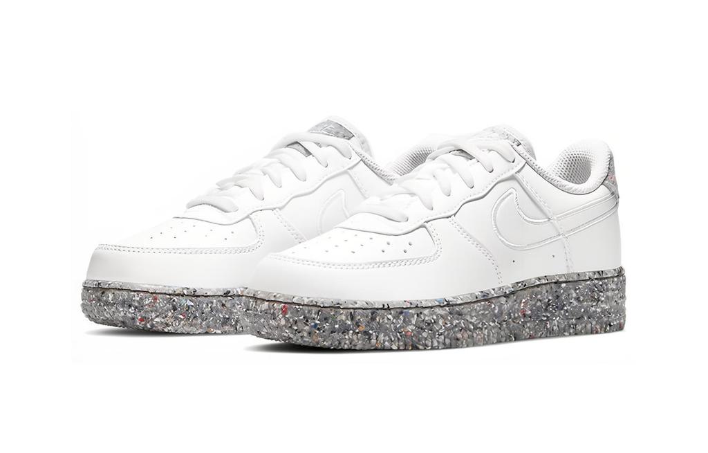 Nike Air Force 1 Leather Marble Low top Kids' Skateboarding Shoes White Gray Children Aged 3 7 Years Old DB4597-100
