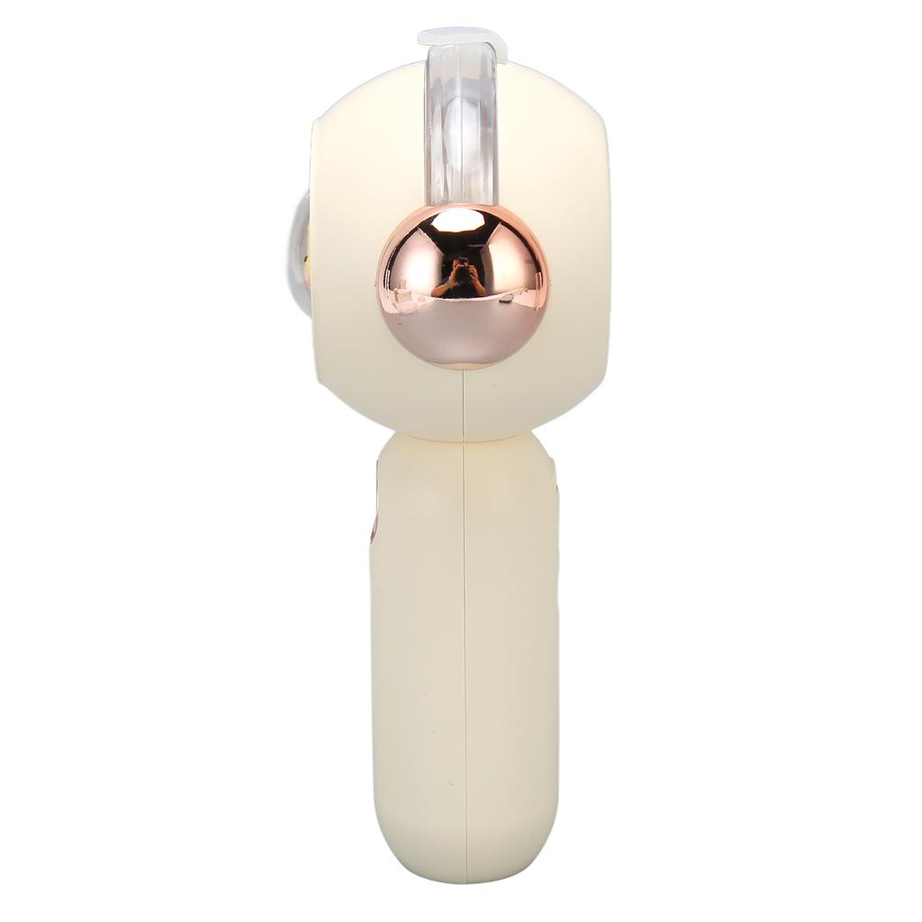 Handheld Fan Creamy White 3 Speed Mode Mist Spray USB Charge Base Design Mini Portable Fan for Home 