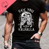 Til Valhalla Хлопковая футболка American Beard Warrior Tactical Skull Футболка унисекс с коротким рукавом и круглым вырезом Повседневная мужская футболка