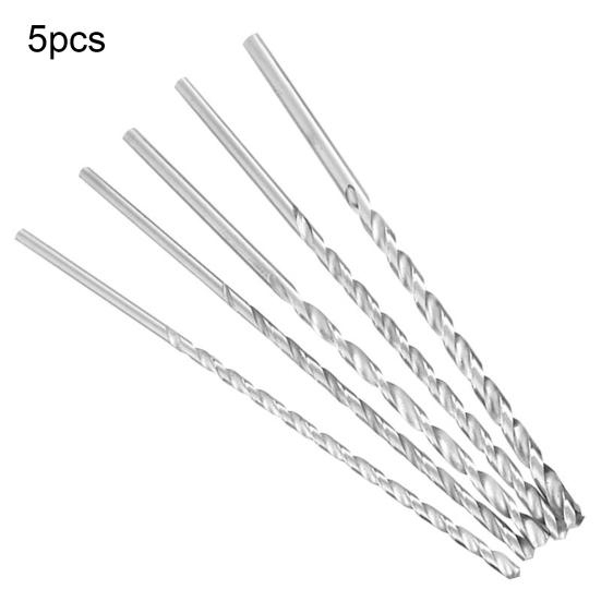 5Pcs Twist Drill Bit Lengthened Fast Chips Removal Round Shank Professional Drilling Bit Group for Tapping