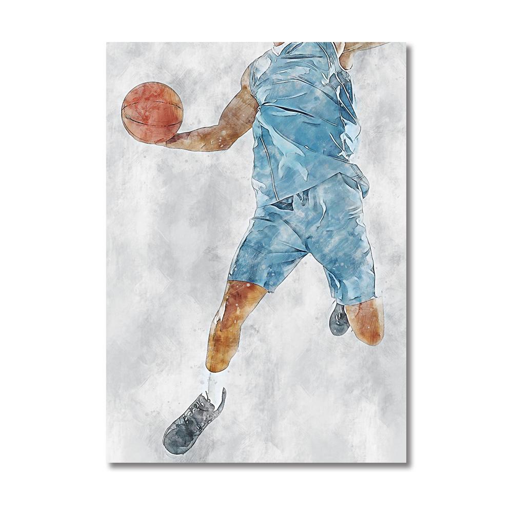 Баскетбольные спортивные постеры Баскетбольные спортивные звезды настенная живопись на холсте Современная гостиная украшения дома фотографии настенная живопись