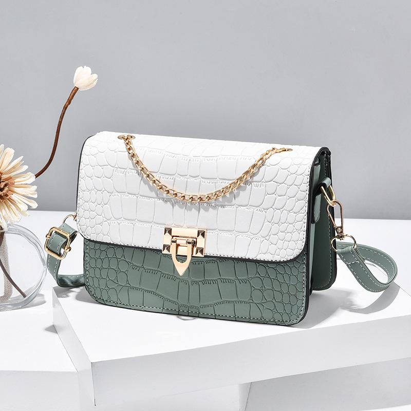 Новая маленькая квадратная сумка с цепочкой, уличная модная женская сумка через плечо с каменным узором, модная квадратная сумка с пряжкой на молнии