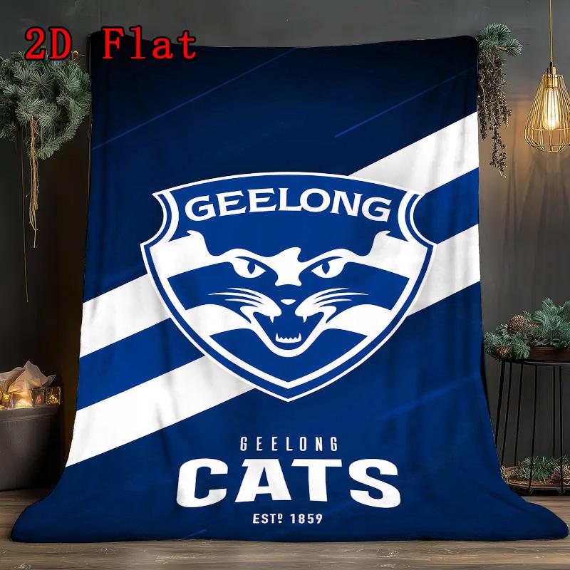 Geelong Cats-inspired 2D Flat Pattern Flannel Blanket High quality All Seasons Warmth and Comfort Perfect for Christmas Gifts.PMT0914370