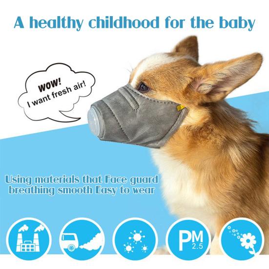 2/4Pcs Dog Respirator Muzzle Adjustable Air Filter Face Cushion Reusable Breathable Anti Fog Anti Dust Protective Muzzle for Large Small Dogs