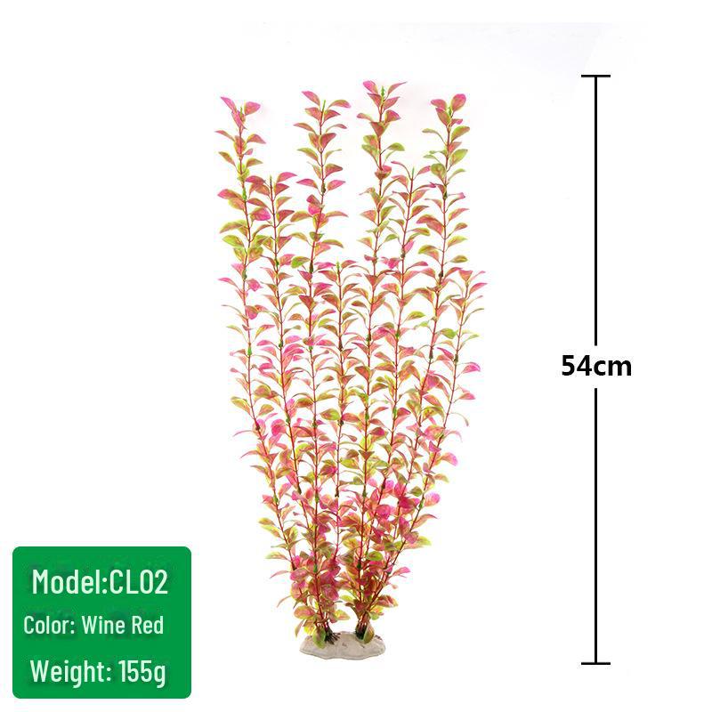 Fish Tank Scenic Background with Decorative Artificial Water Plants, 50cm High