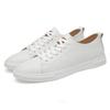 Luxury Brand Men Leather Casual Sports Shoes 2024 New White Genuine Leather Student Vulcanized Shoes Tenis Masculino2024