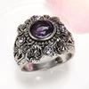 Women Ring Inlaid Finger Carved Artificial Jewelry Gift