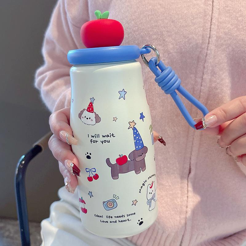 Apple Cup Stainless Steel Children's Thermos Cup Portable Student Water Cup Tea Separation High Value Cup