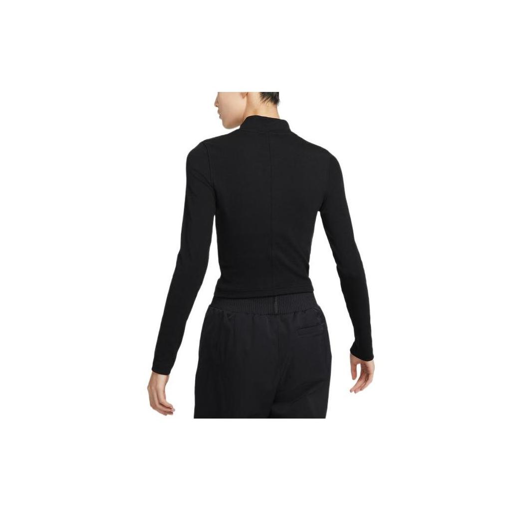 Nike Футболка с логотипом и высоким воротом, облегающая, с длинным рукавом, женская, черная DV7881-010