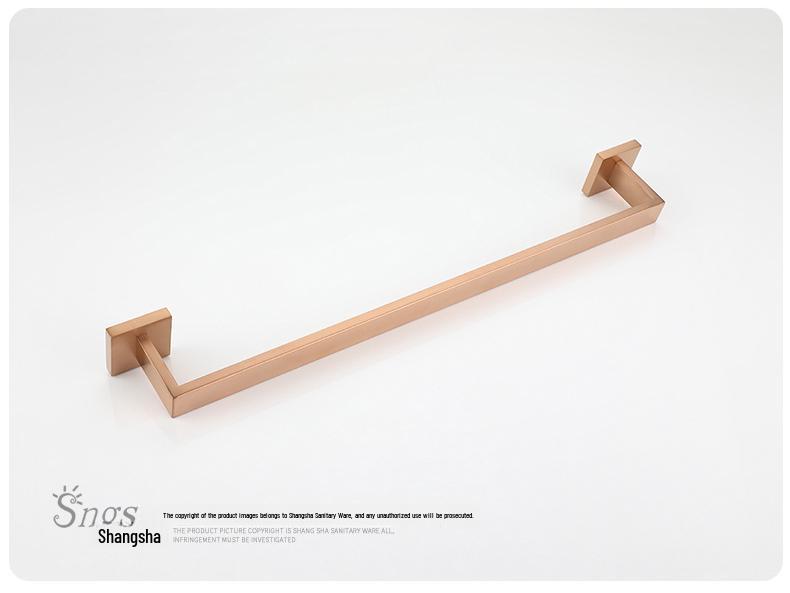 Набор для ванной из матовой нержавеющей стали 304 цвета розового золота: Полка для полотенец, Кольцо для полотенца, Держатель для бумажных полотенец, Крючок.